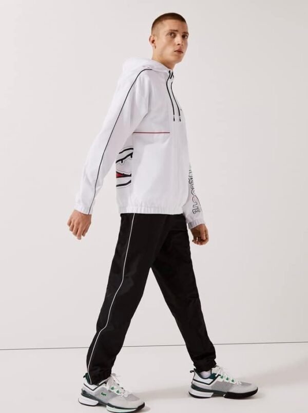 Lacoste Men's SPORT Crocodile Print Tracksuit, White/Black/Red/Black, 2XL - Image 3