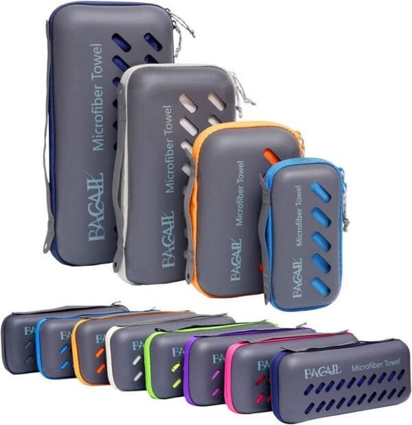 BAGAIL Microfibre Travel Towel, Perfect Camping Towel, Swimming Towel and Beach Towel, Quick Dry - Super Absorbent - Ultra Compact, Great for Sports, Gym, Yoga and Backpacking