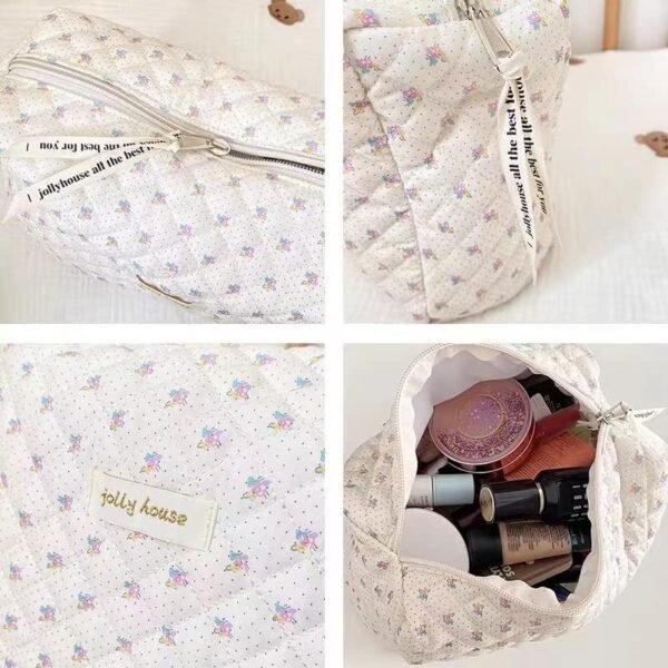 YSONG Makeup Cosmetic Bag ,Cotton Large Travel Organizer Toiletry Bag for Women for Toiletries Accessories Brushes - Image 2