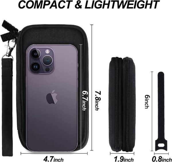 CNPOP Electronics Organizer,Travel Cable Organizer Bag,Water Resistant Double Layers Pouch Carry Case for Cable,Cord,Phone,Charger,Earphone,Travel Accessories Tech Storage Bag for Men,Black,Small - Image 3