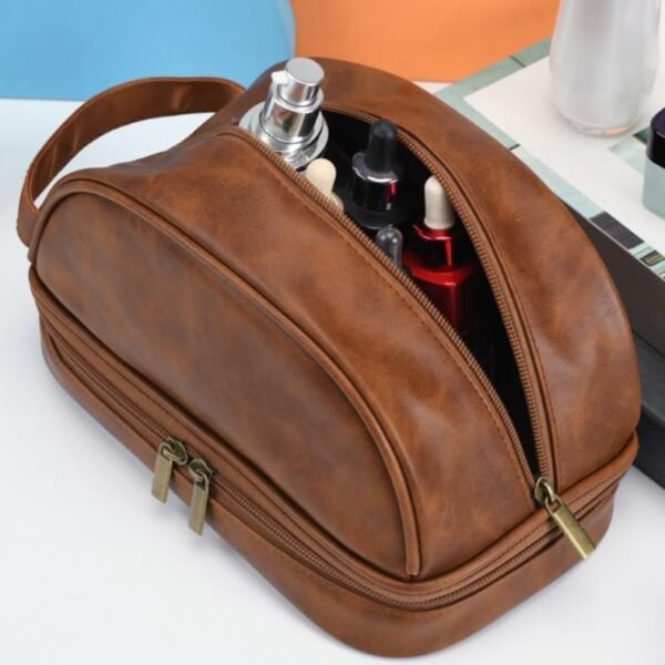 Shcnlery Personalized Small Toiletry Bag for Men,Premium Quality Durable and Stylish Travel Organizer for Travel, Grooming and Personal Care,Waterproof Leather Dopp Kit Gifts for Men - Image 18