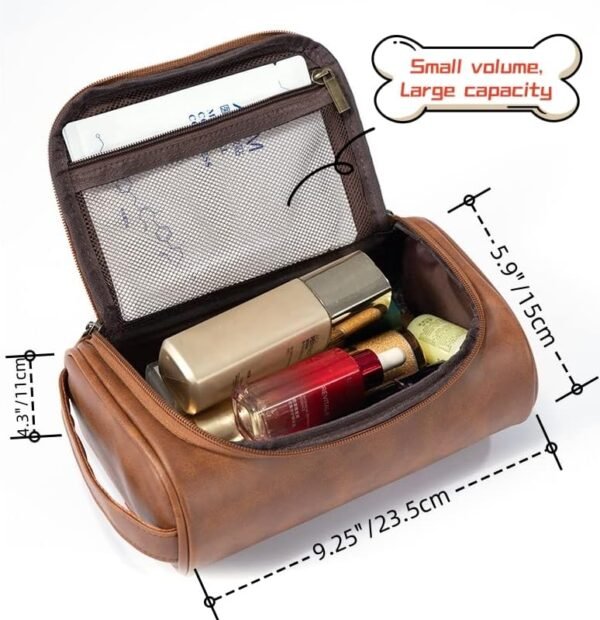 Shcnlery Personalized Small Toiletry Bag for Men,Premium Quality Durable and Stylish Travel Organizer for Travel, Grooming and Personal Care,Waterproof Leather Dopp Kit Gifts for Men - Image 33