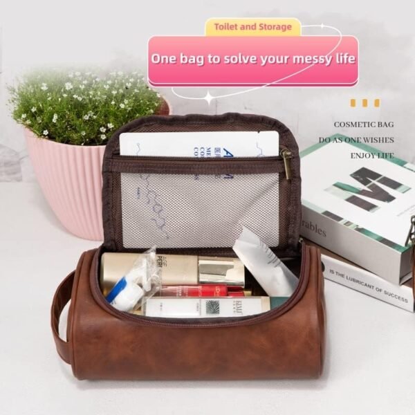 Shcnlery Personalized Small Toiletry Bag for Men,Premium Quality Durable and Stylish Travel Organizer for Travel, Grooming and Personal Care,Waterproof Leather Dopp Kit Gifts for Men - Image 36